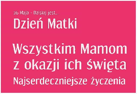 Białe życzenia na różowym tle
